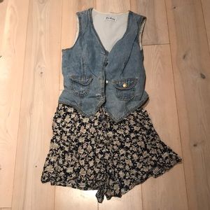 Vintage 90s Paris Blues romper